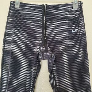 Nike Leggings Running Dri-fit Leggings Black and White Patterned Size M
